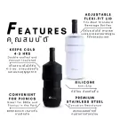 Black and white Sunny wine chillers, showcasing features like cold insulation and adjustable lids.
