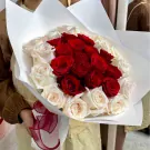 30 Red and White Roses - Standard