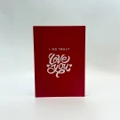Red card with "I DO TRULY love you" in white script and text.
