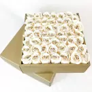 Golden White Diamond Box - White Roses