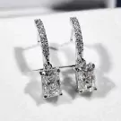 1-Carat Radiant-Cut Moissanite Diamond Dangling Earrings - 1-Carat Radiant-Cut Moissanite Diamond Dangling Earrings