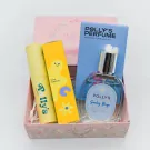 Polly's Perfume gift set C with a blue boxed perfume and yellow perfume sticks.