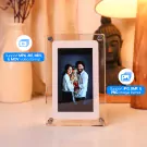 Digital frame with family photo, showing supported video and image formats.