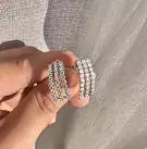 Luxe 2MM Curtain Moissanite Diamond Dangling Earrings - Luxe 2MM Curtain Moissanite Diamond Dangling Earrings