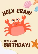 Holy Crab Birthday Card - Crab