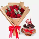 Combo Chocolate Bomb - 12 Red Roses
