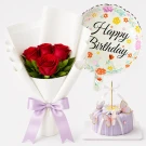 Golden Radiance Combo: Sun Glow Bouquet & Premium Chocolate Cake