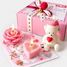 Teddy Pink Hat Candle Set 4