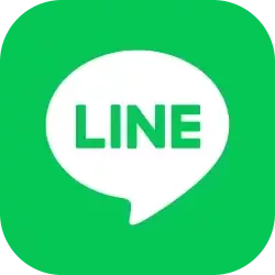 LINE app logo on a green circular background.