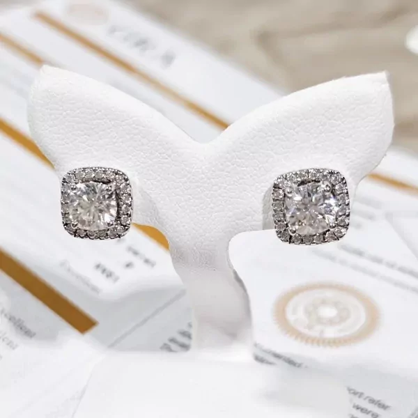 1-Carat Ava Asscher-Cut Moissanite Diamond Earrings - 1-Carat Ava Asscher-Cut Moissanite Diamond Earrings