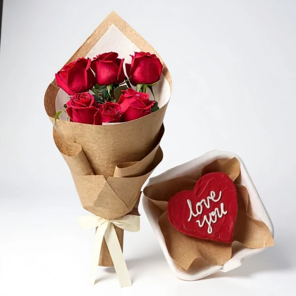 Combo Hearty - 6 Red Roses