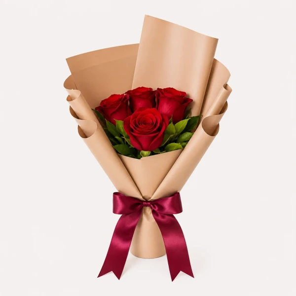 4 Premium Red Roses
