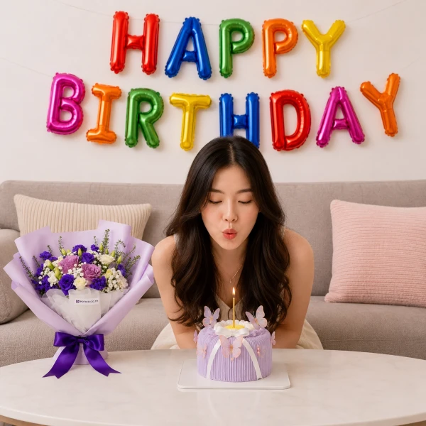 Soft Plum & Purple Butterfly Cake