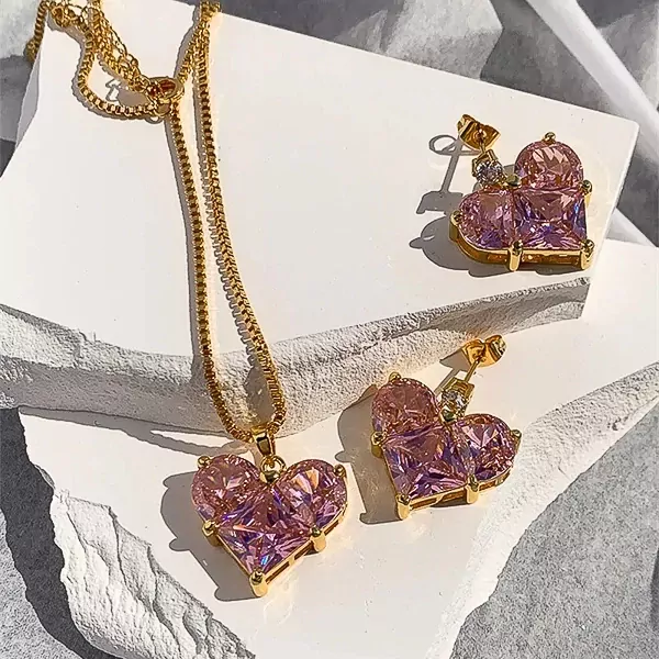 Be My Valentine Earrings and Necklace Set - set