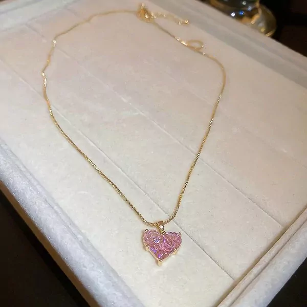 Crystal Heart Necklace and Bracelet Set - set
