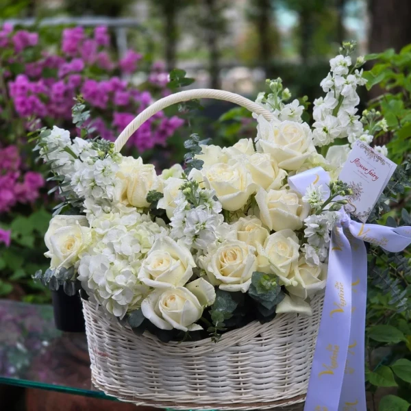 Grand Elegance Fresh Floral Basket