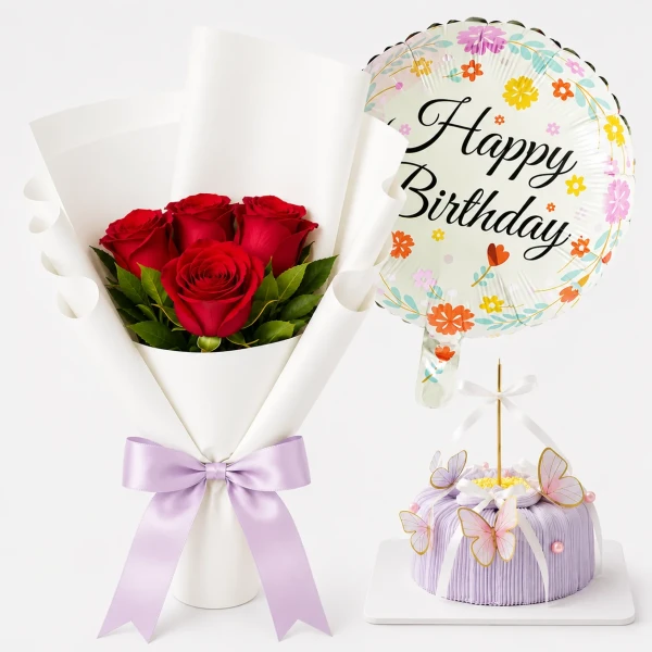 Golden Radiance Combo: Sun Glow Bouquet & Premium Chocolate Cake