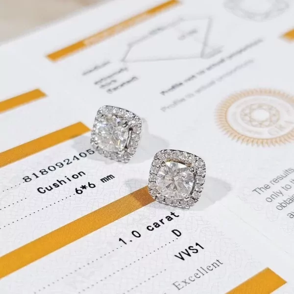 1-Carat Ava Asscher-Cut Moissanite Diamond Earrings - 1-Carat Ava Asscher-Cut Moissanite Diamond Earrings
