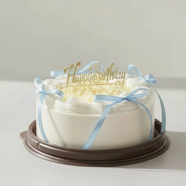 Combo Blue Coconut HBD - 1lb mew me cake Cake 0.5 white flowers