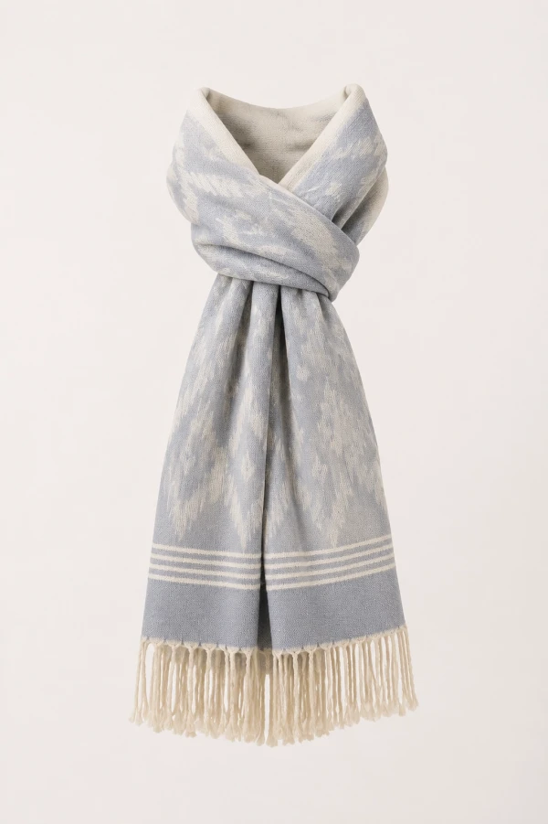 Ivory Malai Thai Silk Scarf