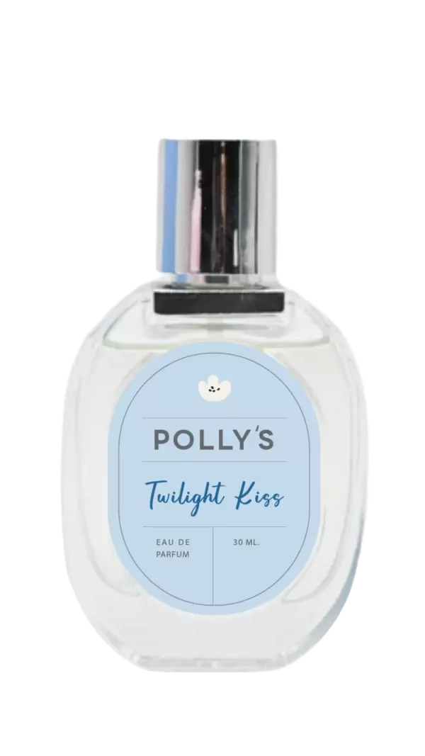 Polly's Twilight Kiss Eau de Parfum 30 mL fragrance bottle with a light blue label.