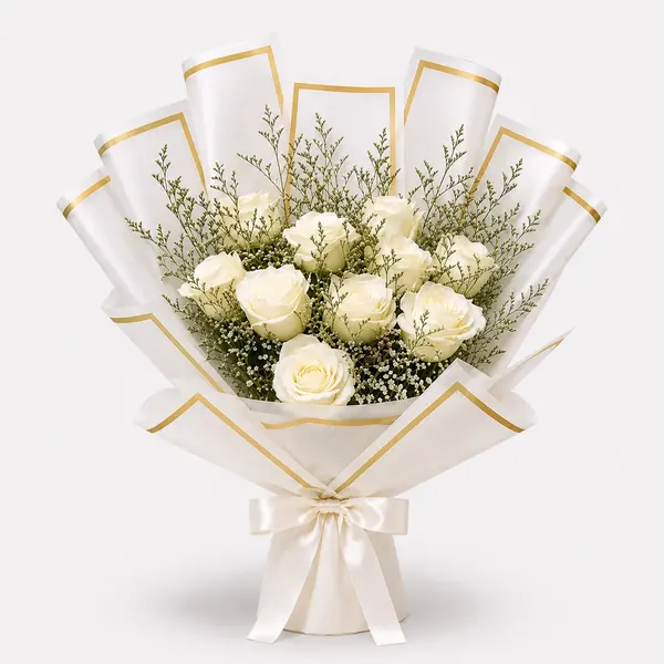 White Magic White Roses Bouquet 3