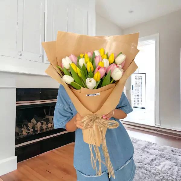 Assorted 30 Tulips Bouquet - 30 tulips