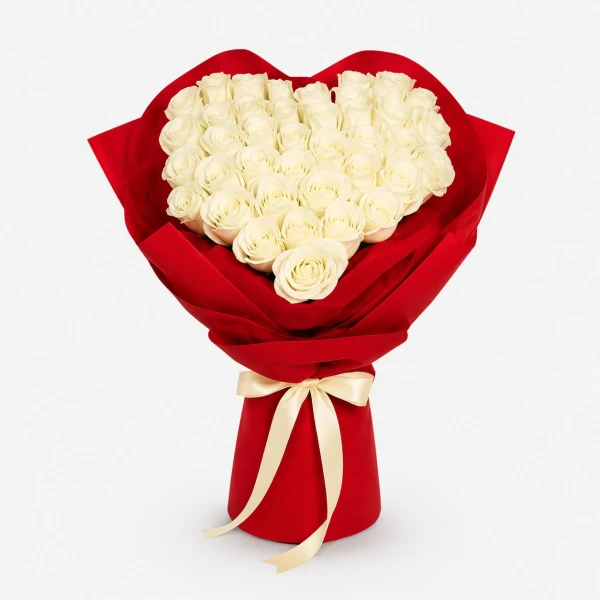 Blooming in Love 50 White Roses - standard