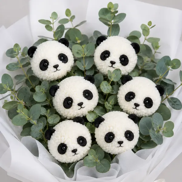 Fluffy Panda Posy 3
