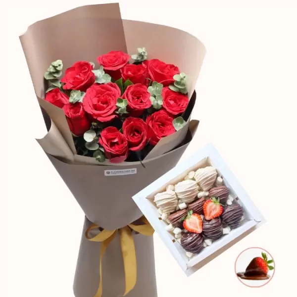 Combo Roses and Chocolates - Red Roses and Chocolates