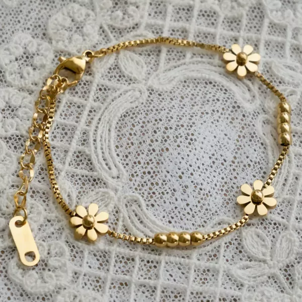Daisy Flower Bracelet - 15 cm - Standard