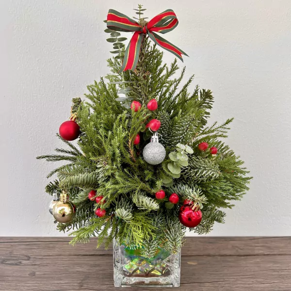 Christmas Tree Vase - Black Vase