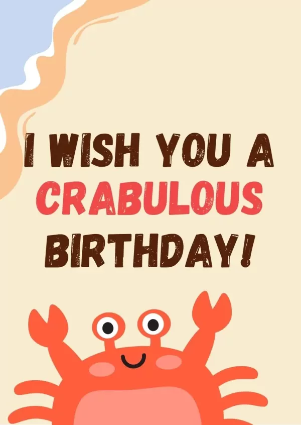 Holy Crab Birthday Card - Crab