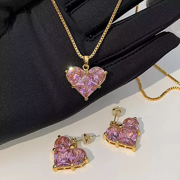Be My Valentine Earrings and Necklace Set - set