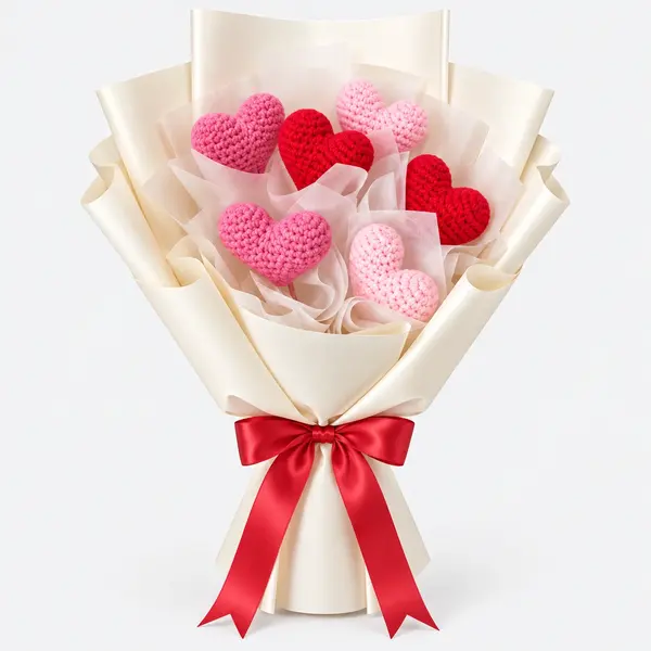 Palette Crochet Hearts Bouquet 1