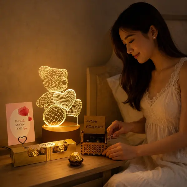 Combo Teddy Lamp Love 4