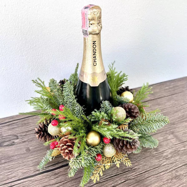 Champagne Floral Arrangement for New Year's Eve - Standard