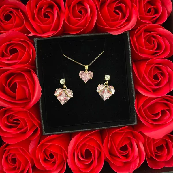 Be My Valentine Earrings and Necklace Set - set