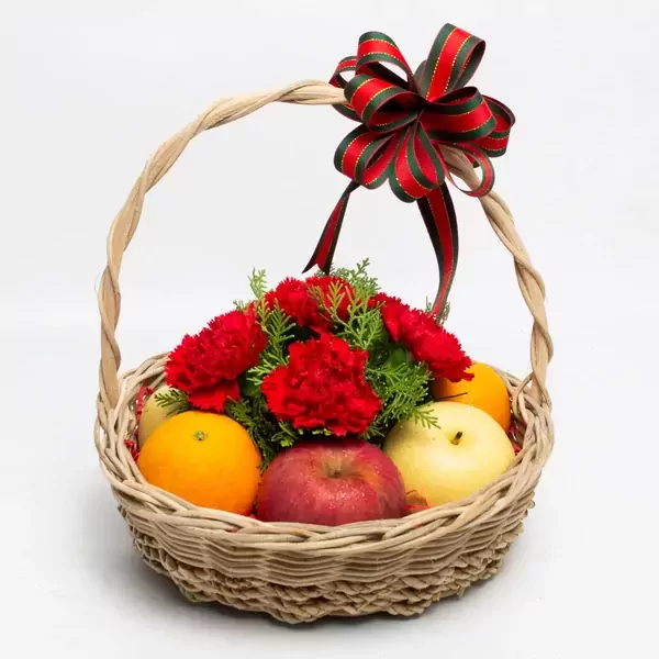 Festive Fruits and Blossoms Basket - Fruit Basket