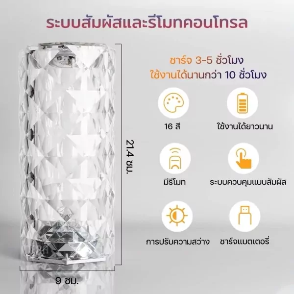 CrystalGlow LED Desk Lamp - Standard
