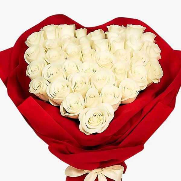 Blooming in Love 50 White Roses - standard