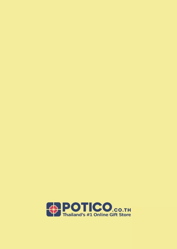 Potico.co.th logo on a pale yellow background with "Thailand's #1 Online Gift Store" text.