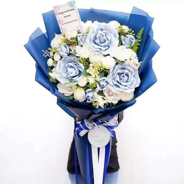 Blue bouquet/banknote bouquet/money flower/banknote bouquet/money