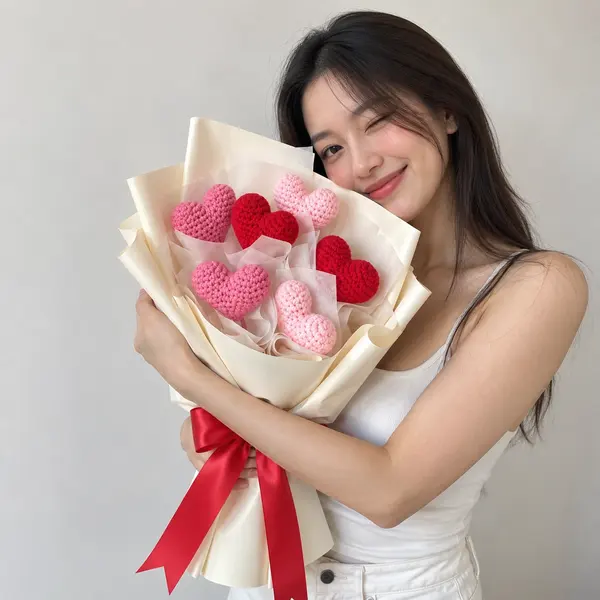 Palette Crochet Hearts Bouquet 2