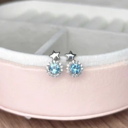Starlight Blue Topaz Stud Earrings
