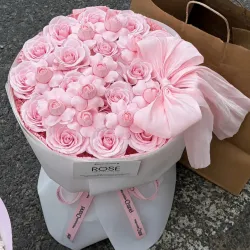 Twin Rose Soap Flower Bouquet