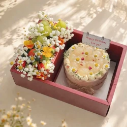 Daisy Cake & Flower Basket