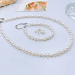 3-Piece White Pearl Set (6-7mm)