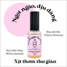 Bottle of "Goodnight Darling" cherry blossom & white jasmine relax spray with Vietnamese text.