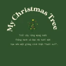 Christmas tree with "My Christmas Tree" arched text, and Vietnamese text about scents.